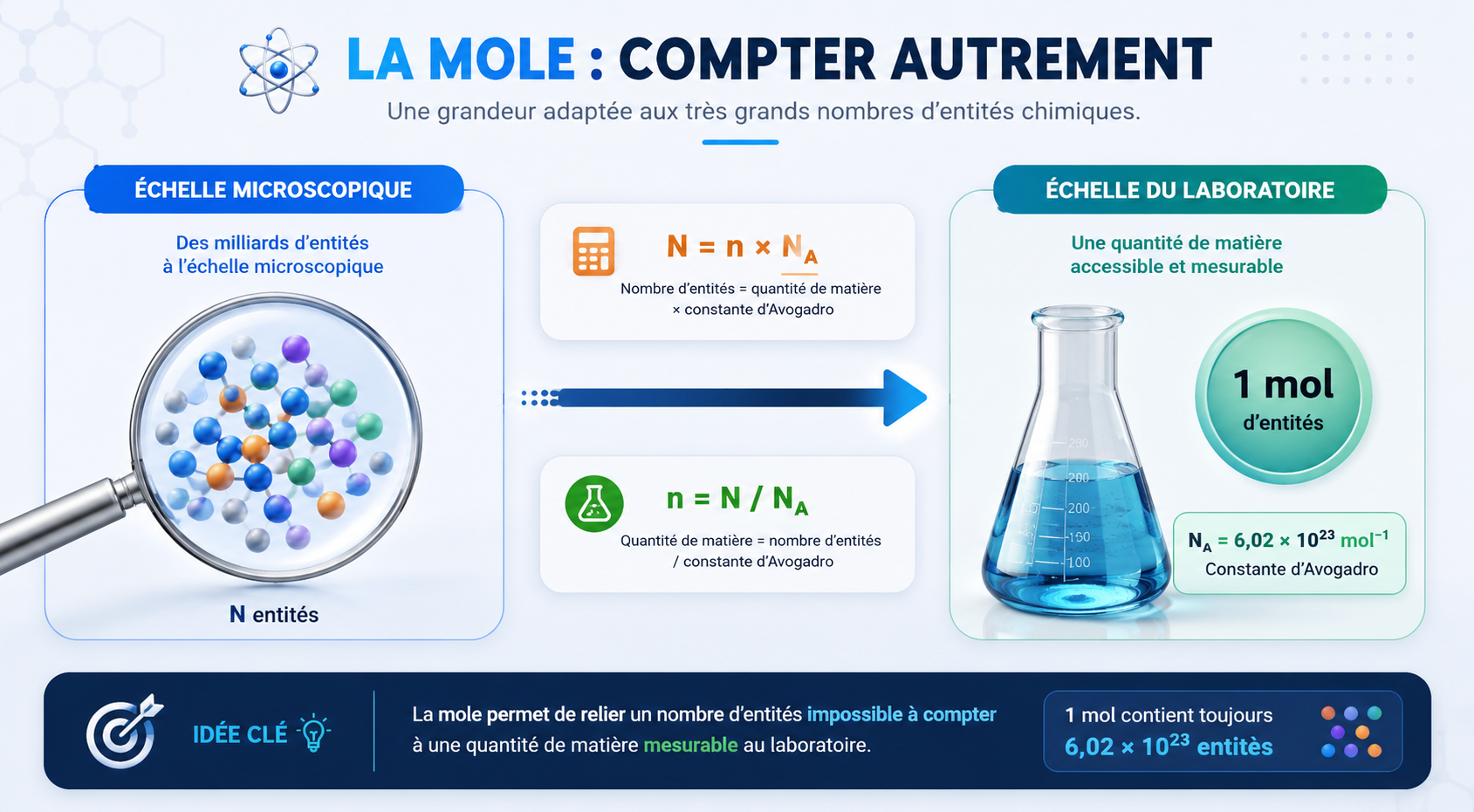 Passer de l'échelle microscopique à l'échelle macroscopique