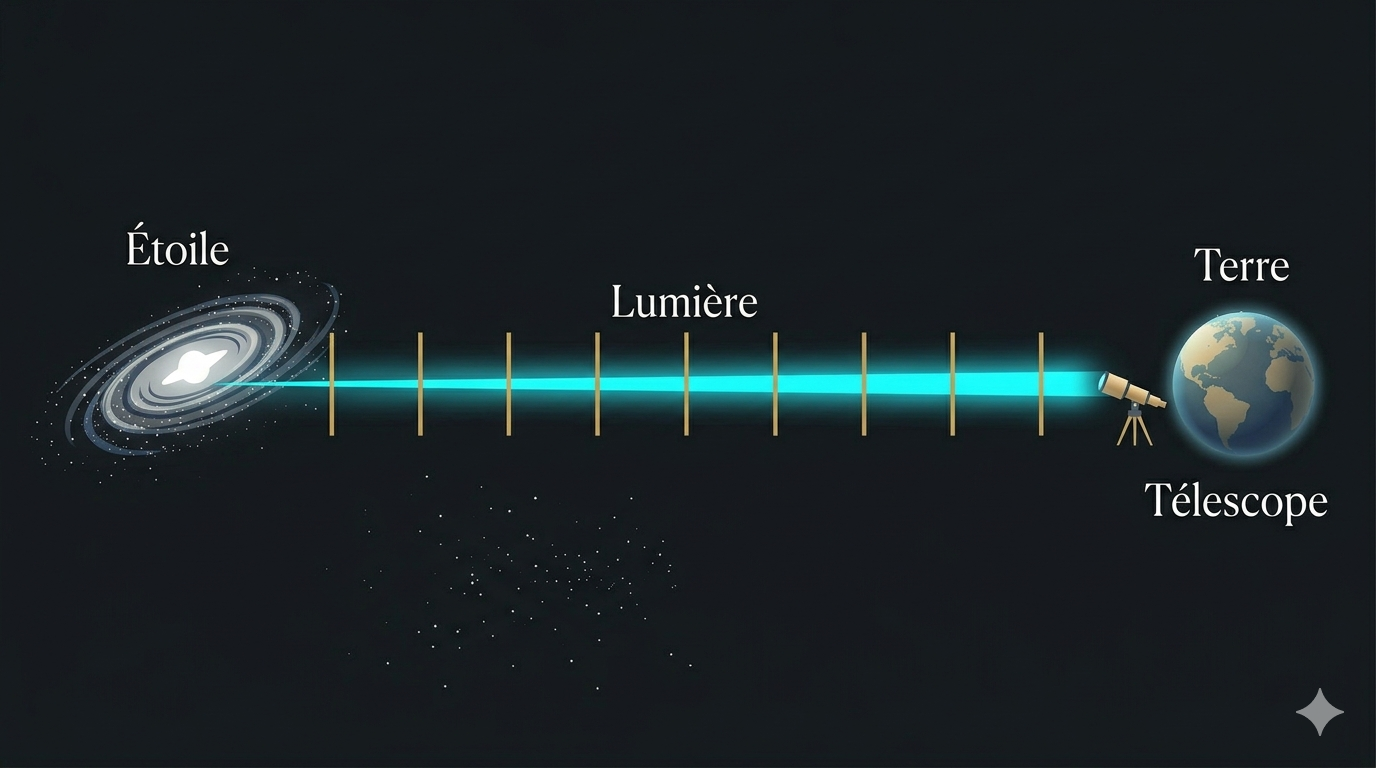 Année-lumière et passé observable